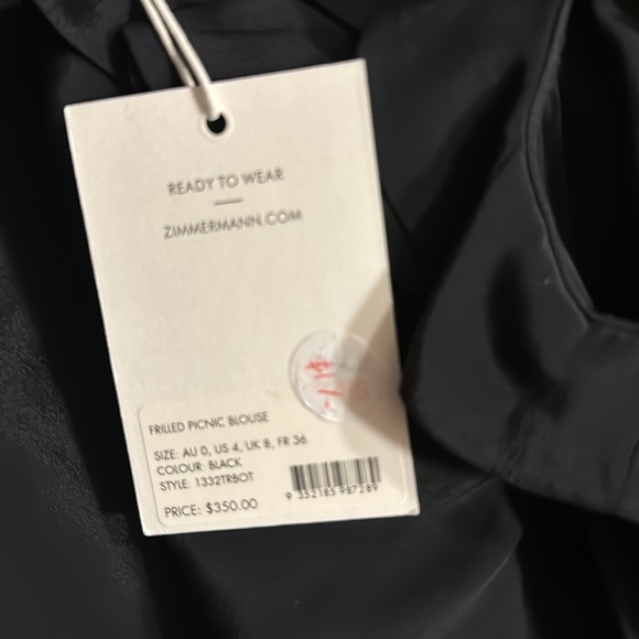 Zimmerman frilled picnic blouse size US 4 - Picture 3 of 3